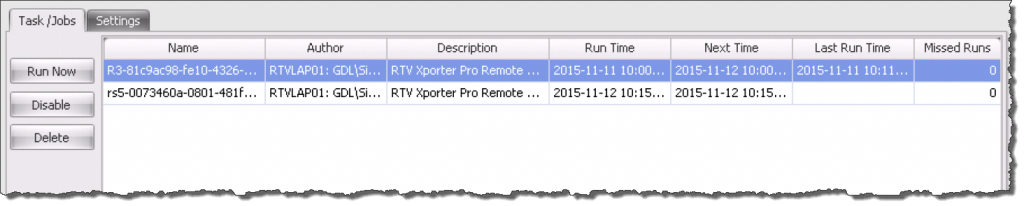 Xporter pro remote Server Task qeue