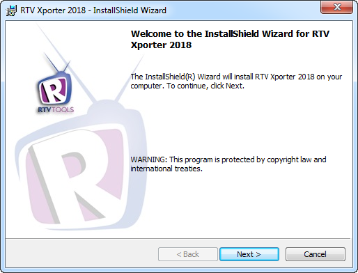 Xporter update install wizard start
