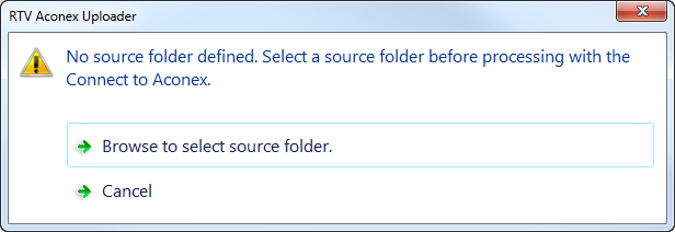 RTV Aconex - select source folder
