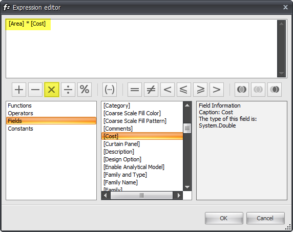 Reporter Expression Editor example