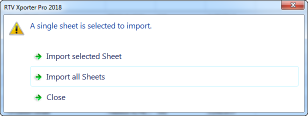 Xporter Pro Import Sheets select prompt