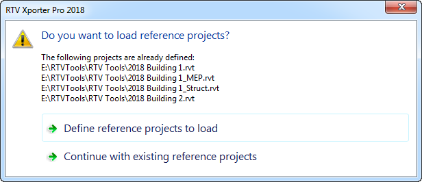 Xporter Pro modify Referenced projects dialog