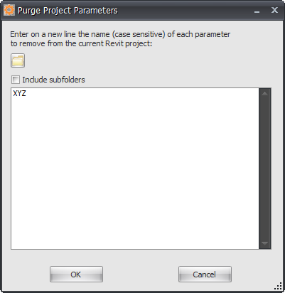 SPM Purge single Project parameter dialog